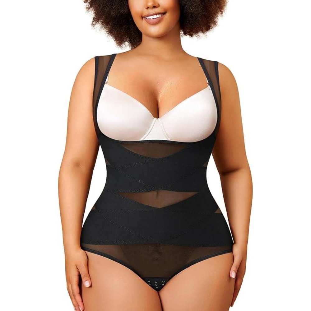 MSRP $25 Nebility Women's‎ 4XL Black Plus Size Shapewear Bodysuit Tummy Control
